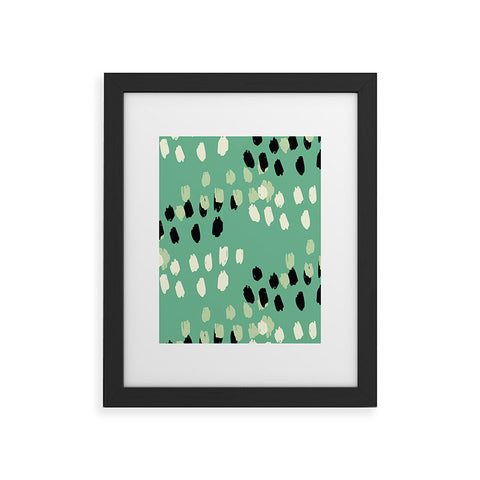 Morgan Kendall green scribbles Framed Art Print