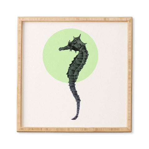 Morgan Kendall green seahorse Framed Wall Art