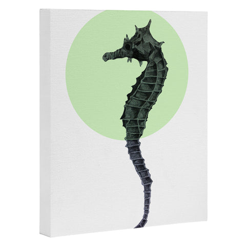 Morgan Kendall green seahorse Art Canvas