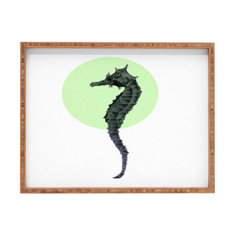 Morgan Kendall green seahorse Rectangular Tray