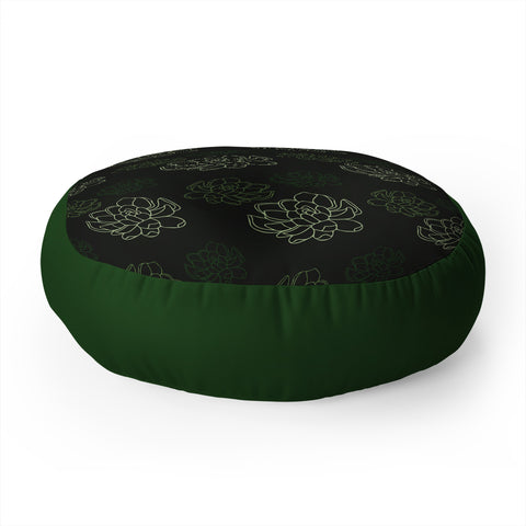 Morgan Kendall green succulents Floor Pillow Round