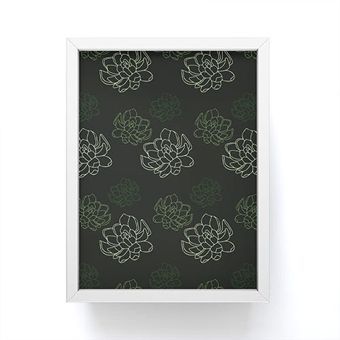 Morgan Kendall green succulents Framed Mini Art Print