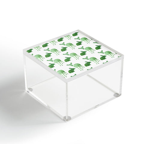 Morgan Kendall green woodland animals Acrylic Box