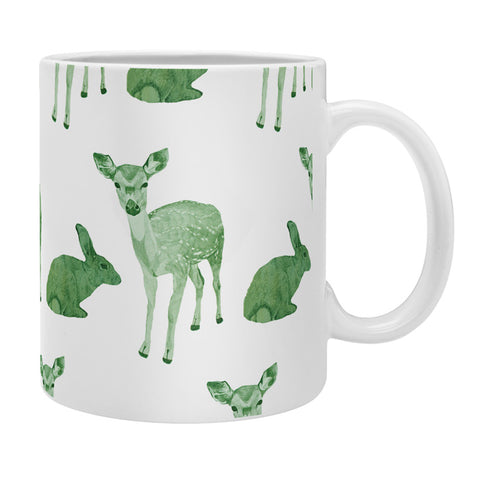 Morgan Kendall green woodland animals Coffee Mug