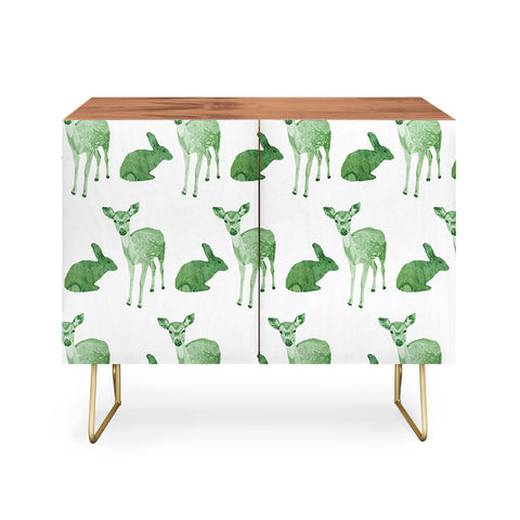 Morgan Kendall green woodland animals Credenza