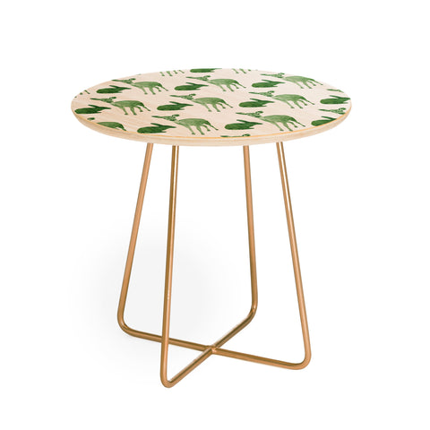 Morgan Kendall green woodland animals Round Side Table