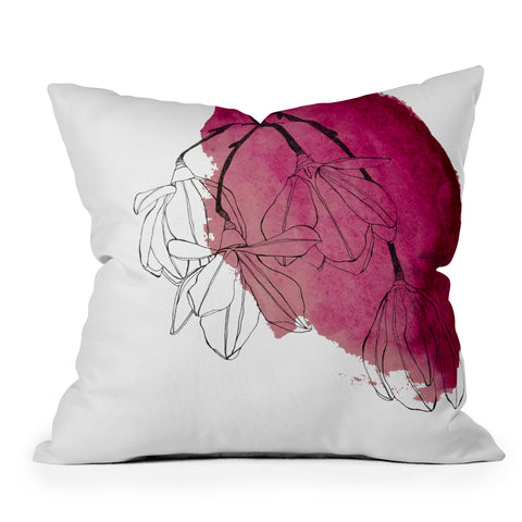Morgan Kendall japanese magnolia blossoms Throw Pillow
