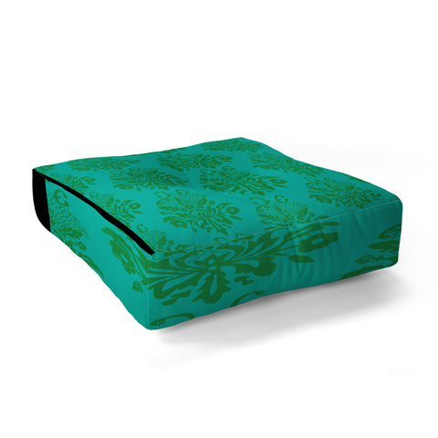 Morgan Kendall kelly green lace Floor Pillow Square