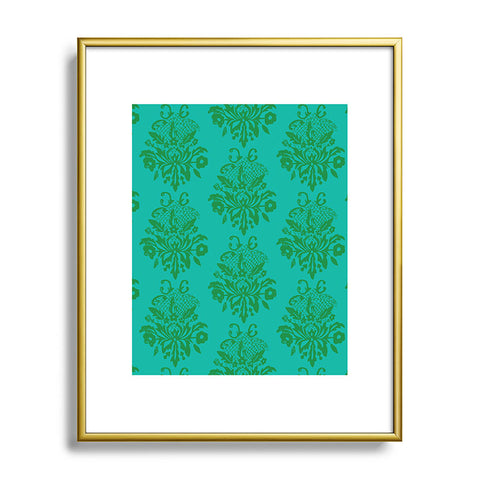 Morgan Kendall kelly green lace Metal Framed Art Print