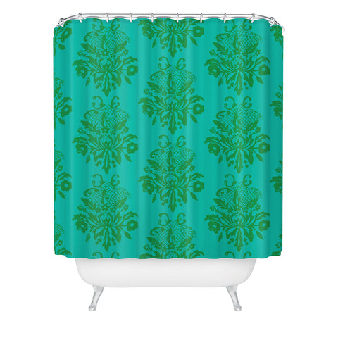 Morgan Kendall kelly green lace Shower Curtain