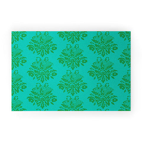 Morgan Kendall kelly green lace Welcome Mat