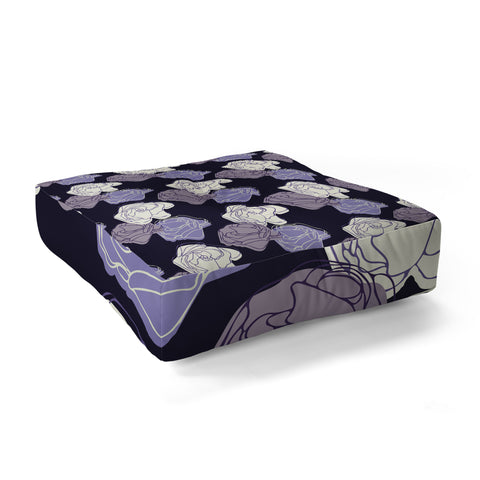 Morgan Kendall lavender roses Floor Pillow Square