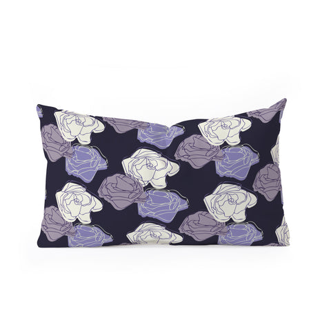 Morgan Kendall lavender roses Oblong Throw Pillow