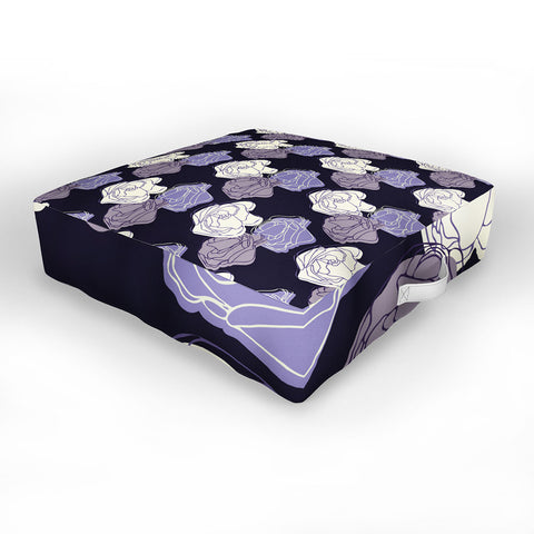 Morgan Kendall lavender roses Outdoor Floor Cushion