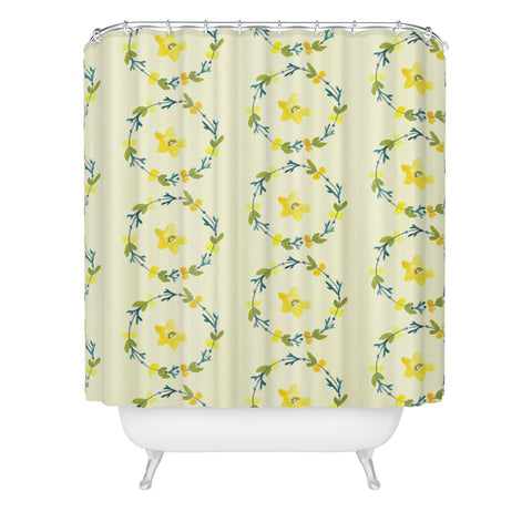 Morgan Kendall lemon lime Shower Curtain