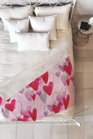 Morgan Kendall listen to my heartbeat Fleece Throw Blanket