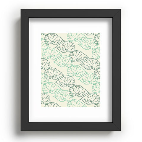 Morgan Kendall mint green leaves Recessed Framing Rectangle