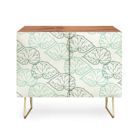 Morgan Kendall mint green leaves Credenza
