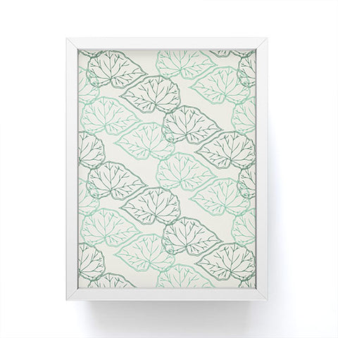 Morgan Kendall mint green leaves Framed Mini Art Print