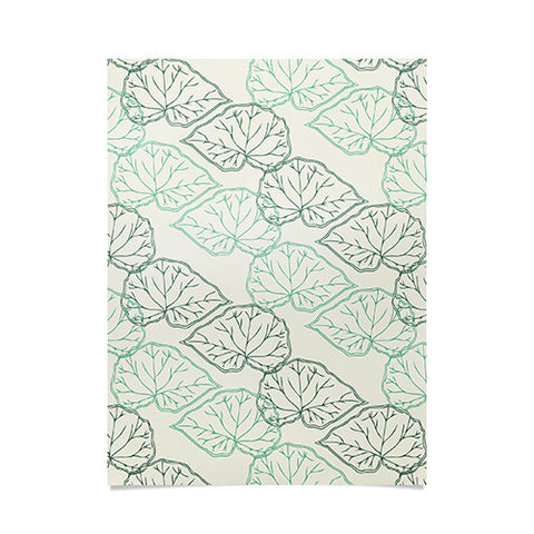 Morgan Kendall mint green leaves Poster