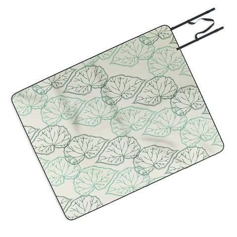 Morgan Kendall mint green leaves Picnic Blanket