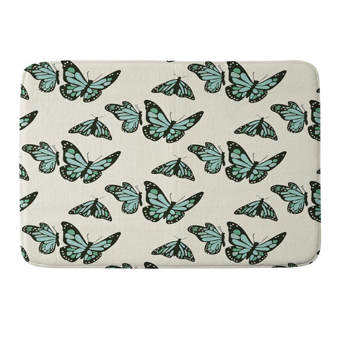 Morgan Kendall monarch butterflies Memory Foam Bath Mat
