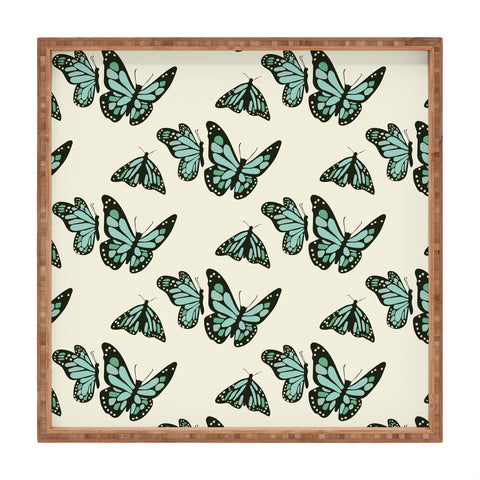 Morgan Kendall monarch butterflies Square Tray