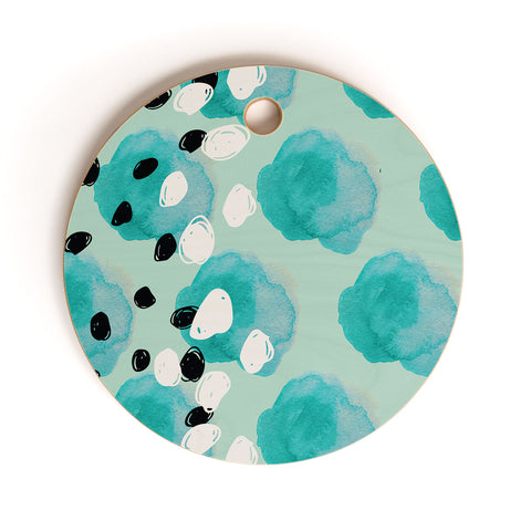 Morgan Kendall ocean scribbles Cutting Board Round