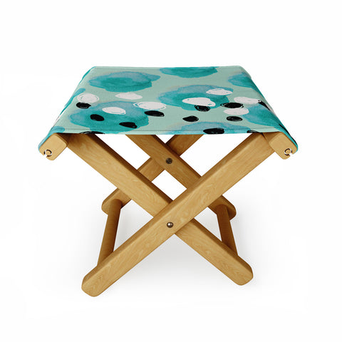 Morgan Kendall ocean scribbles Folding Stool