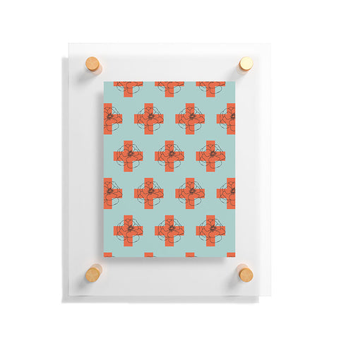 Morgan Kendall orange cross Floating Acrylic Print