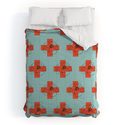 Morgan Kendall orange cross Comforter