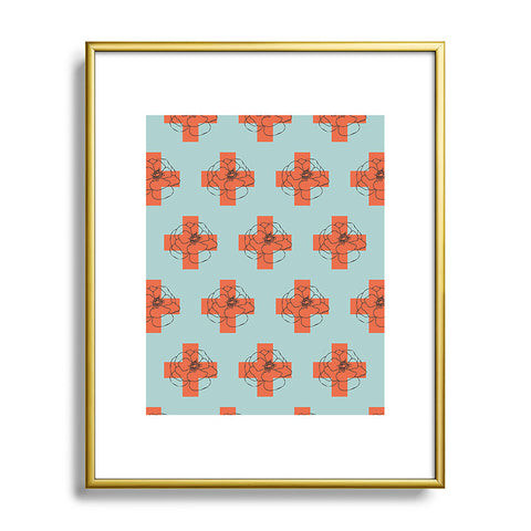 Morgan Kendall orange cross Metal Framed Art Print