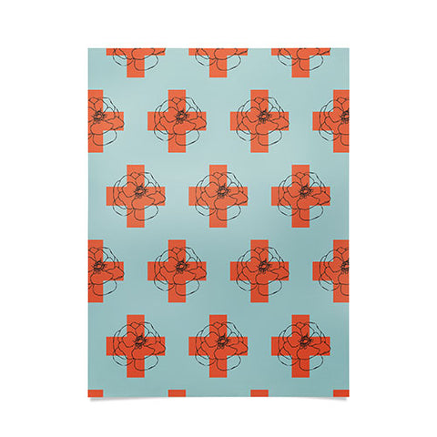 Morgan Kendall orange cross Poster