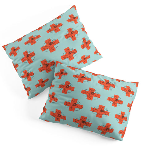 Morgan Kendall orange cross Pillow Shams