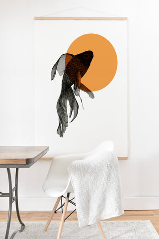 Morgan Kendall orange goldfish Art Print And Hanger