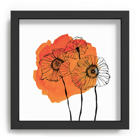 Morgan Kendall orange poppies Recessed Framing Square