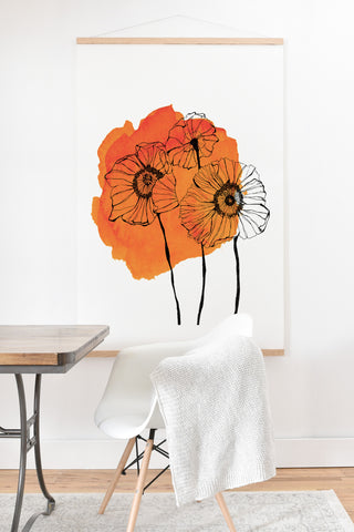 Morgan Kendall orange poppies Art Print And Hanger