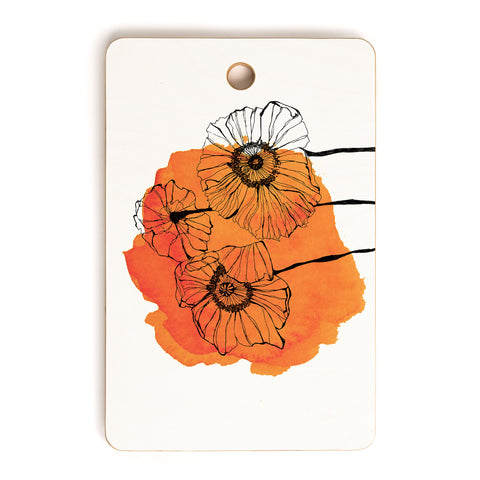 Morgan Kendall orange poppies Cutting Board Rectangle