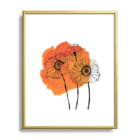 Morgan Kendall orange poppies Metal Framed Art Print