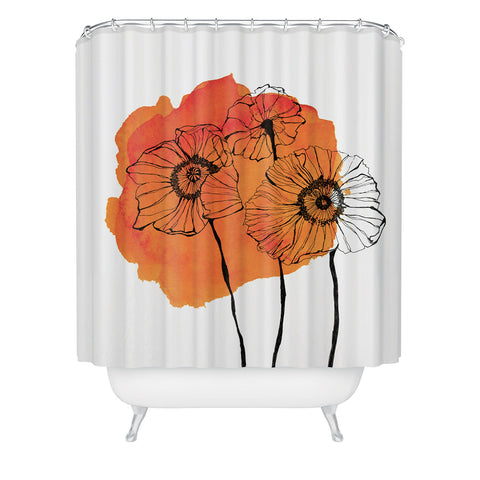 Morgan Kendall orange poppies Shower Curtain