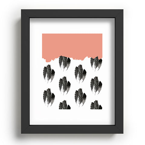 Morgan Kendall painted feathers Recessed Framing Rectangle