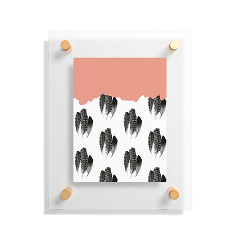 Morgan Kendall painted feathers Floating Acrylic Print