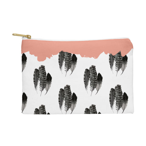 Morgan Kendall painted feathers Pouch
