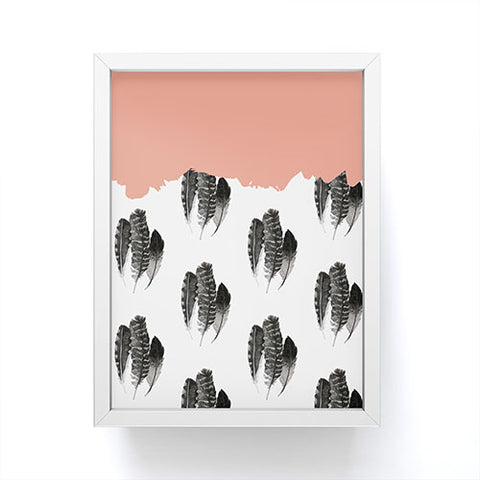 Morgan Kendall painted feathers Framed Mini Art Print