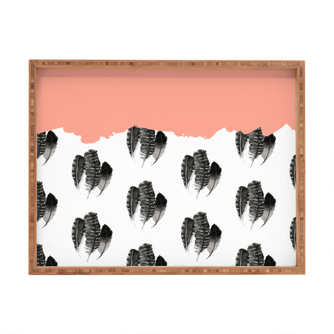 Morgan Kendall painted feathers Rectangular Tray
