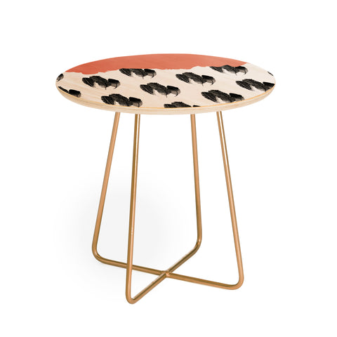 Morgan Kendall painted feathers Round Side Table