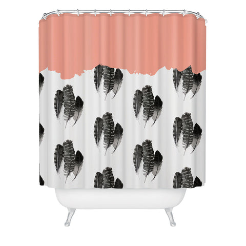 Morgan Kendall painted feathers Shower Curtain