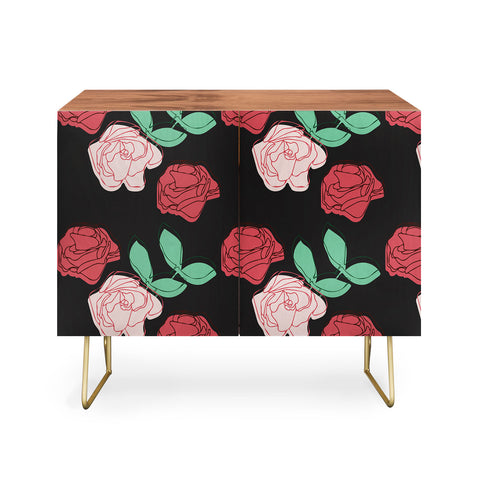 Morgan Kendall painting the roses red Credenza