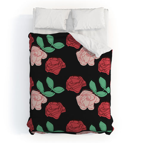 Morgan Kendall painting the roses red Duvet Cover