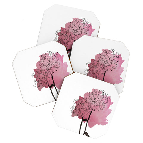 Morgan Kendall peonies Coaster Set